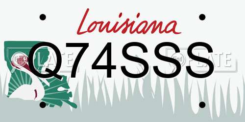 Q74SSS Louisiana License Plate