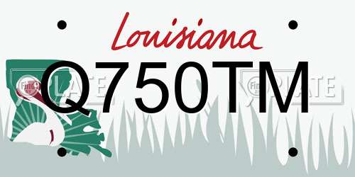 Q750TM Louisiana License Plate