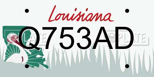 Q753AD Louisiana License Plate