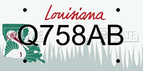 Q758AB Louisiana License Plate