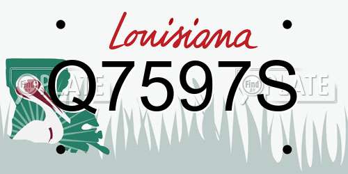 Q7597S Louisiana License Plate