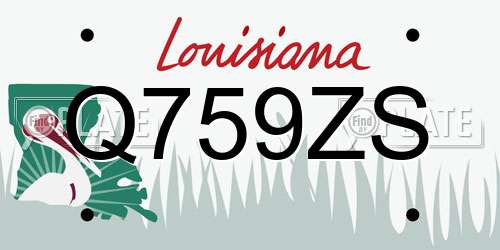 Q759ZS Louisiana License Plate