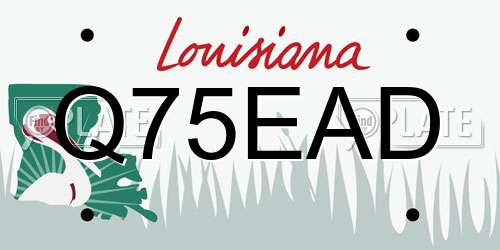 Q75EAD Louisiana License Plate