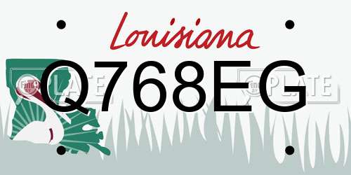 Q768EG Louisiana License Plate