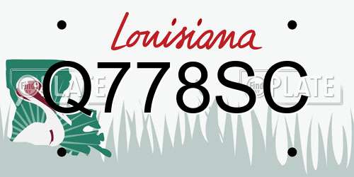Q778SC Louisiana License Plate