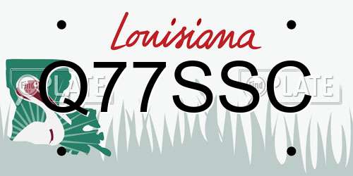 Q77SSC Louisiana License Plate