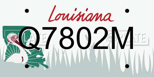 Q7802M Louisiana License Plate