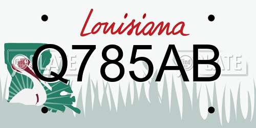 Q785AB Louisiana License Plate