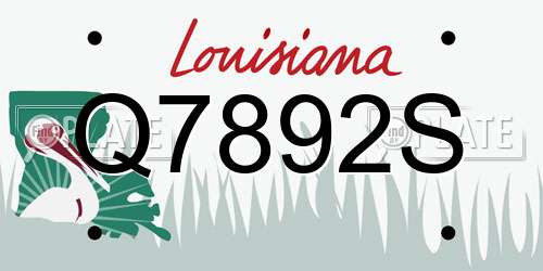 Q7892S Louisiana License Plate