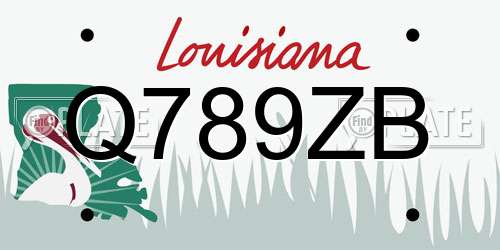 Q789ZB Louisiana License Plate