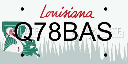 Q78BAS Louisiana License Plate
