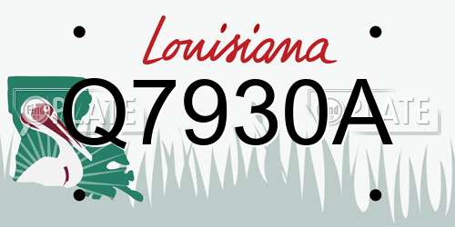Q7930A Louisiana License Plate