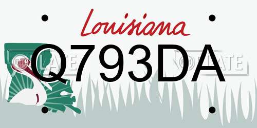 Q793DA Louisiana License Plate