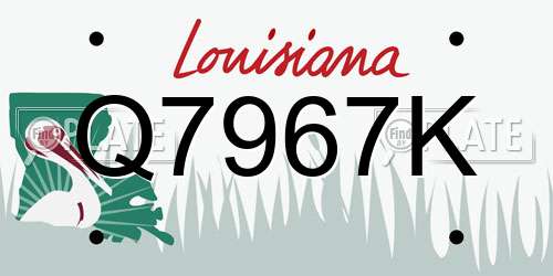 Q7967K Louisiana License Plate