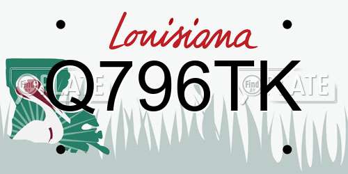 Q796TK Louisiana License Plate