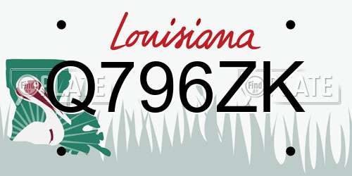 Q796ZK Louisiana License Plate