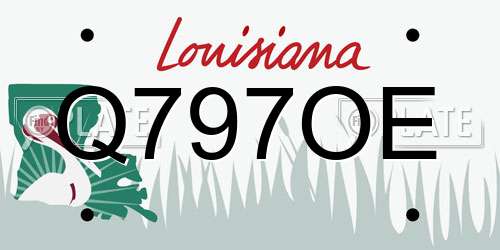 Q797OE Louisiana License Plate