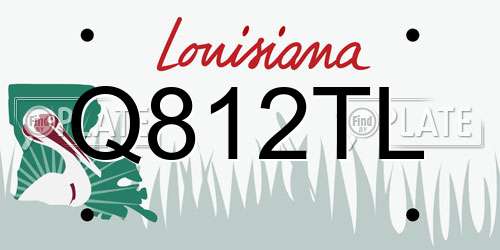 Q812TL Louisiana License Plate