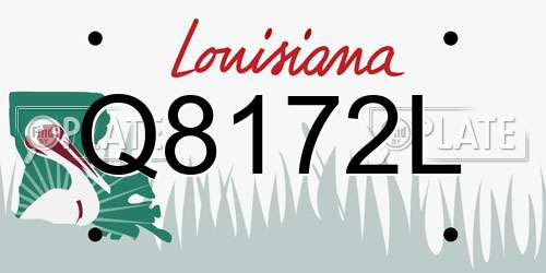 Q8172L Louisiana License Plate