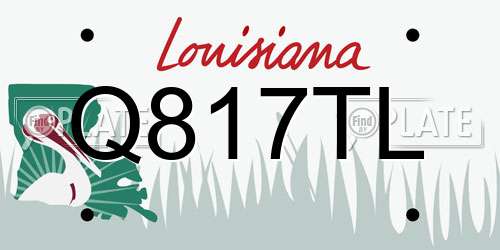 Q817TL Louisiana License Plate