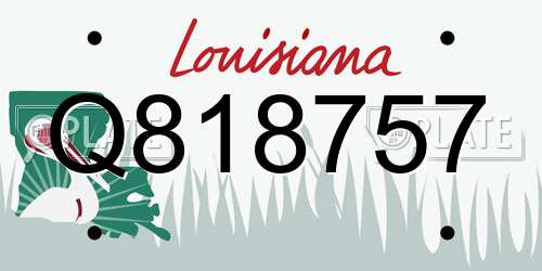 Q818757 Louisiana License Plate