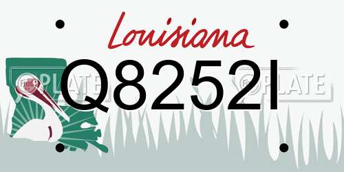 Q8252I Louisiana License Plate