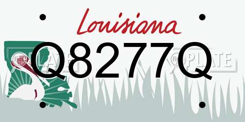 Q8277Q Louisiana License Plate