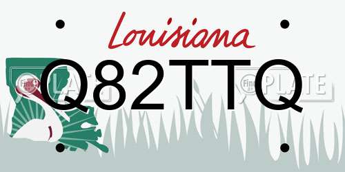 Q82TTQ Louisiana License Plate