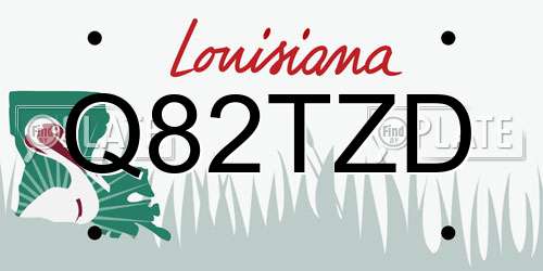 Q82TZD Louisiana License Plate