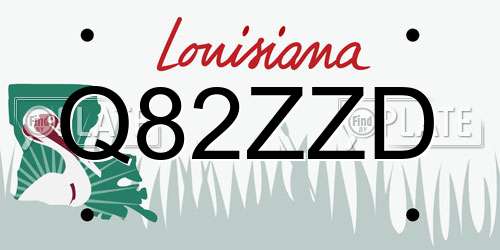 Q82ZZD Louisiana License Plate