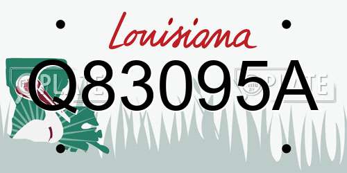 Q83095A Louisiana License Plate