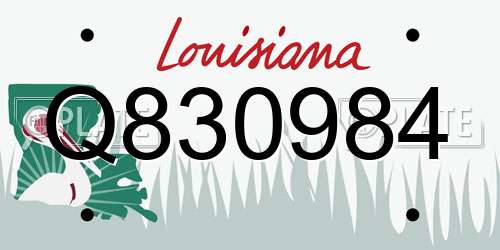 Q830984 Louisiana License Plate