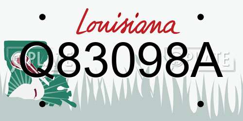 Q83098A Louisiana License Plate