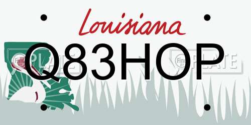 Q83HOP Louisiana License Plate