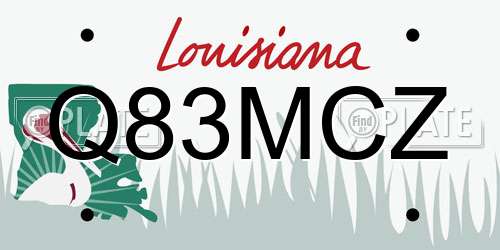 Q83MCZ Louisiana License Plate