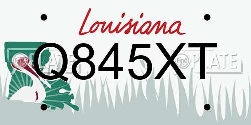 Q845XT Louisiana License Plate