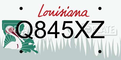 Q845XZ Louisiana License Plate