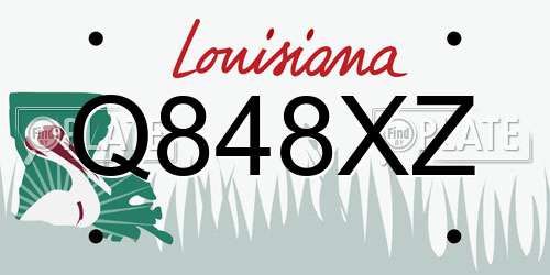 Q848XZ Louisiana License Plate