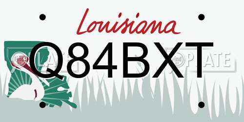 Q84BXT Louisiana License Plate