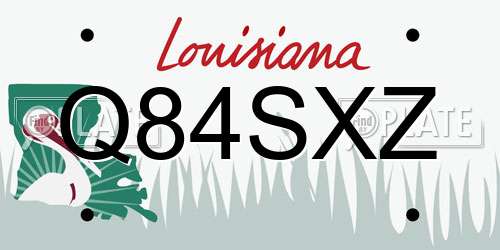 Q84SXZ Louisiana License Plate