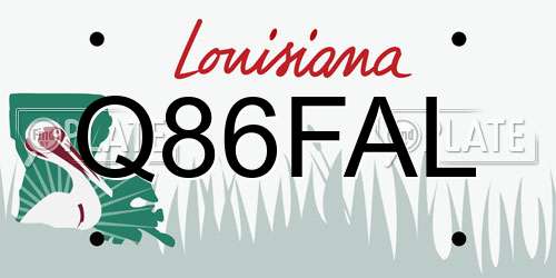 Q86FAL Louisiana License Plate