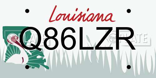 Q86LZR Louisiana License Plate