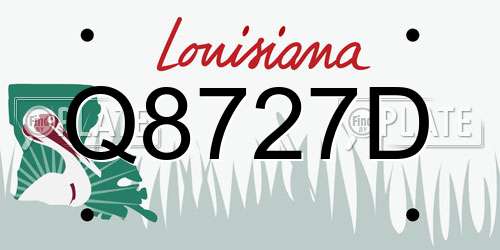Q8727D Louisiana License Plate