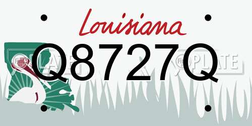 Q8727Q Louisiana License Plate