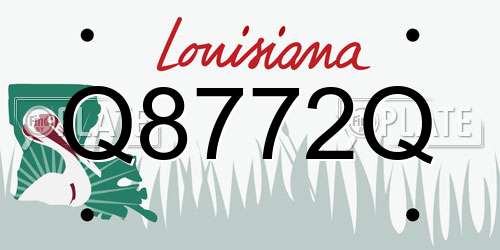 Q8772Q Louisiana License Plate