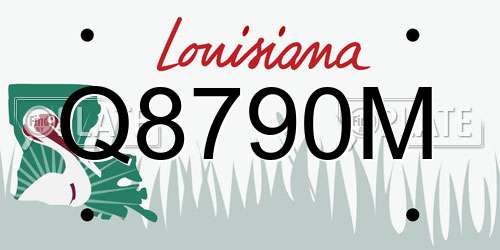 Q8790M Louisiana License Plate
