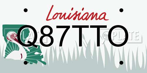 Q87TTO Louisiana License Plate