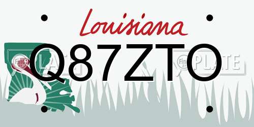 Q87ZTO Louisiana License Plate