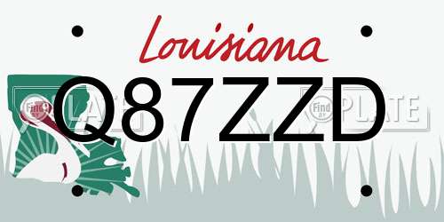 Q87ZZD Louisiana License Plate