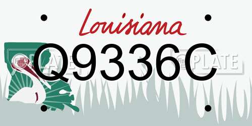 Q9336C Louisiana License Plate